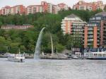 Fountain sculpture in Nacka's harbor