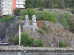 Easter Island statues in Nacka's harbor